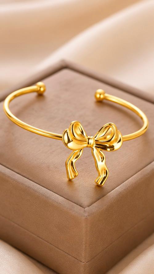 Golden Bow Grace Cuff Bracelet