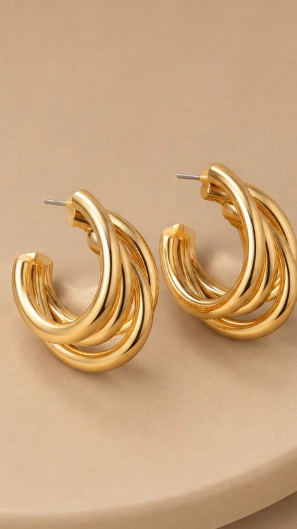Triple Layer Quirky Hoop Earrings