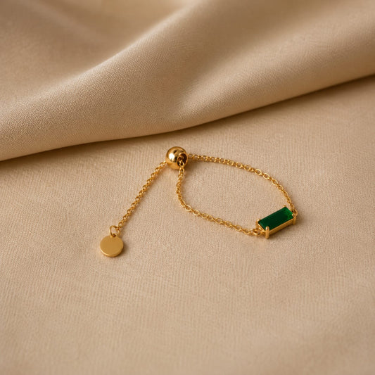 Emerald Green Self-Love Chain Ring