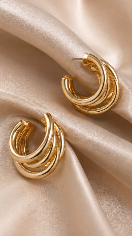 Triple Layer Quirky Hoop Earrings