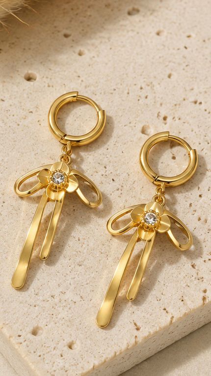 Aurelia Ribbon Bloom Hoop Earrings