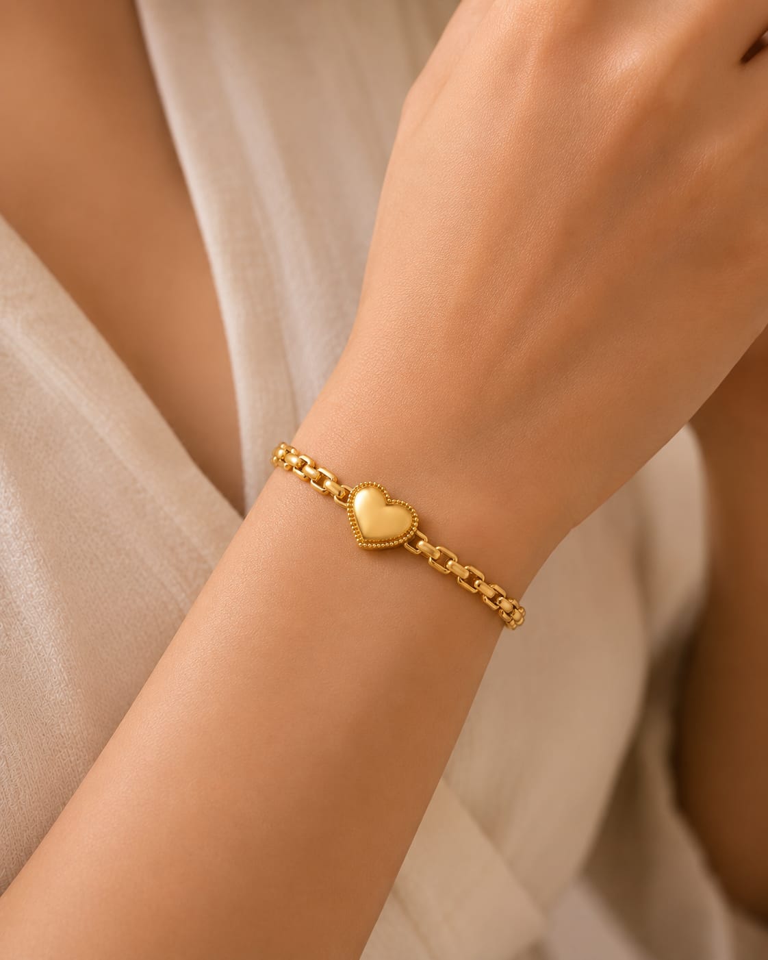 Golden Heart Promise Bracelet