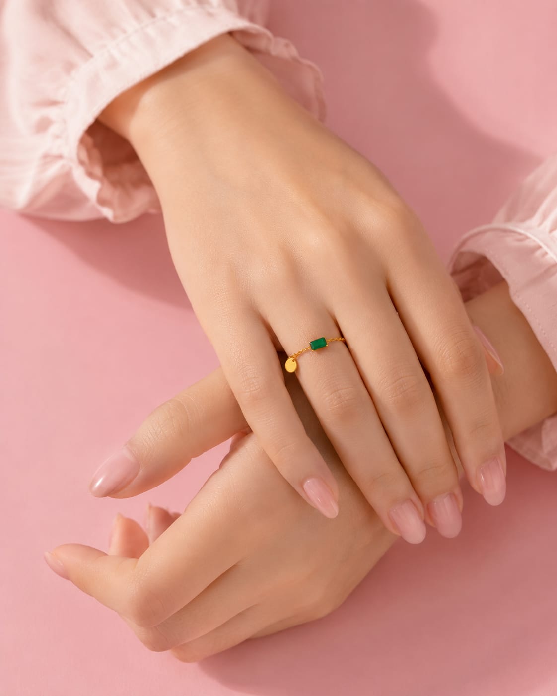 Emerald Green Self-Love Chain Ring